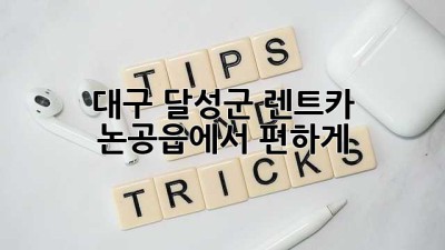대구 달성군 렌트카: 논공읍에서 편하게🚗💨