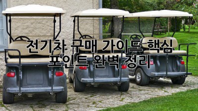 전기차 구매 가이드: 핵심 포인트 완벽 정리!